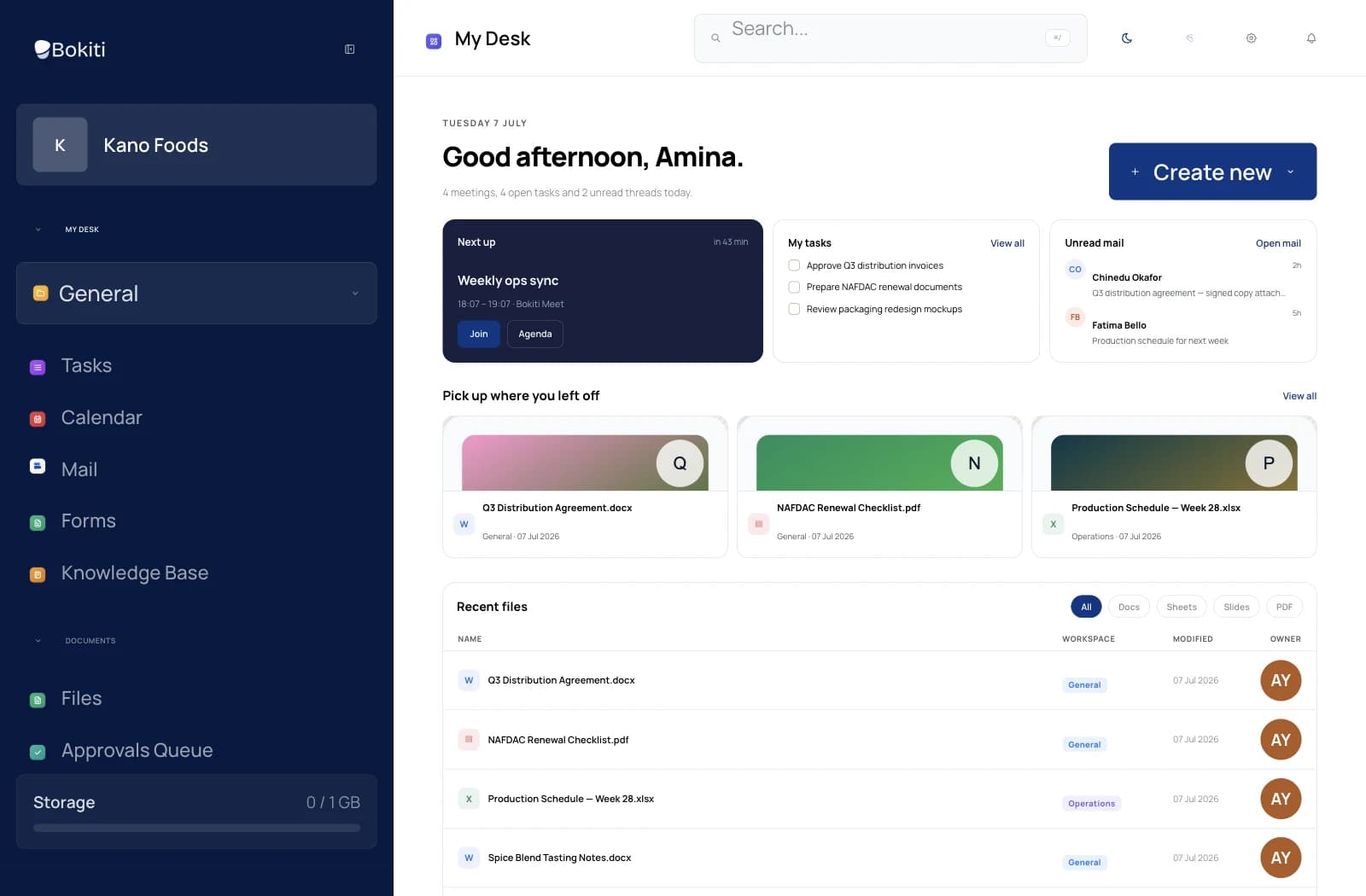 Dashboard screenshot